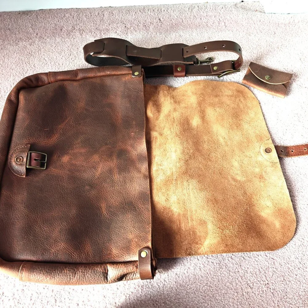 Hunker Goods Brown Leather Men's Bag, NWT